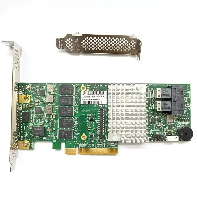 Contrôleur RAID SAS SATA AOC-S3108L-H8iR, 12 Gb/s, 8 ports avec cache de 2 Go