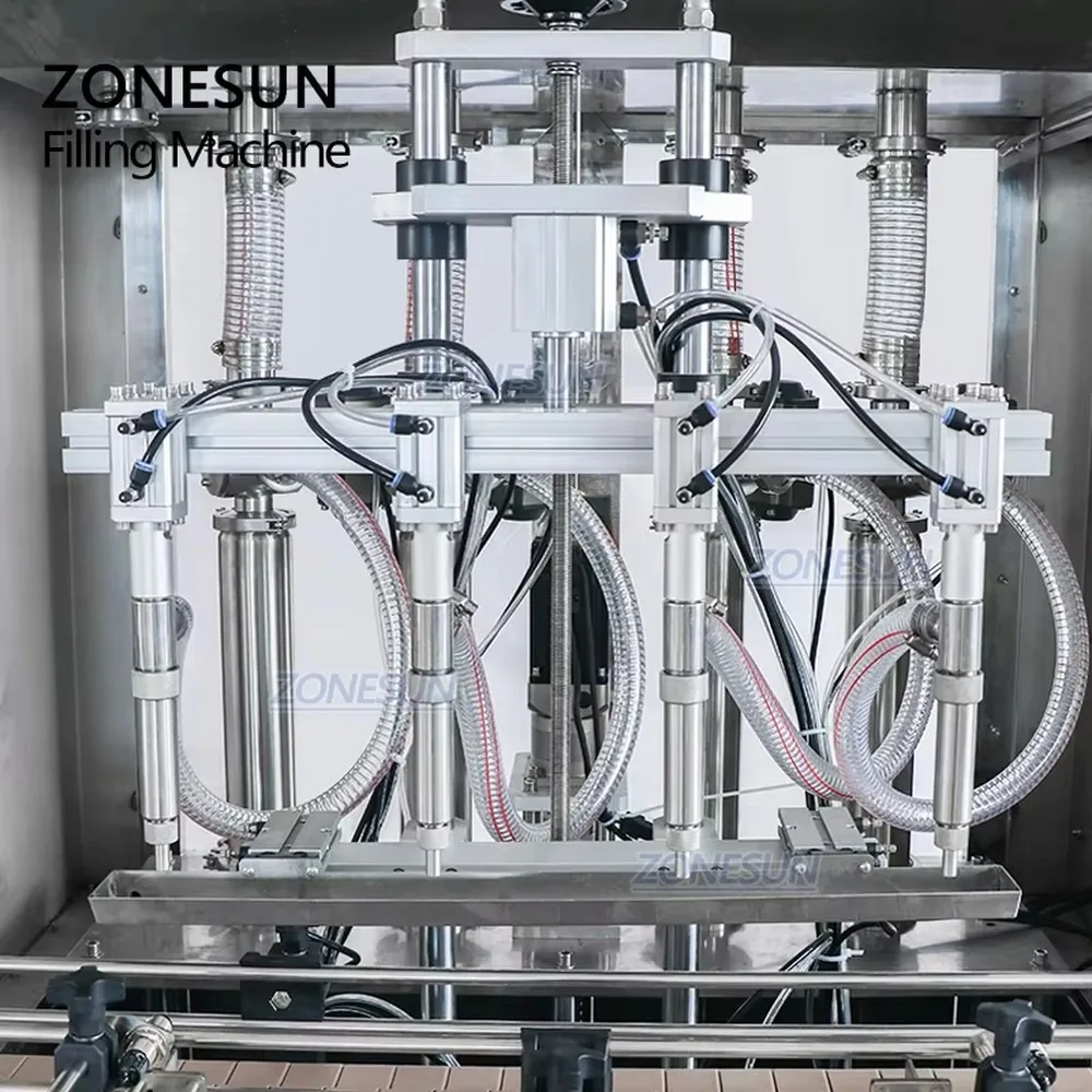 ZONESUN 50-500ML Automatic Servo Piston Liquid Filling Machine for Sauce Honey Paste Cleaner Quantitative Bottle Filler