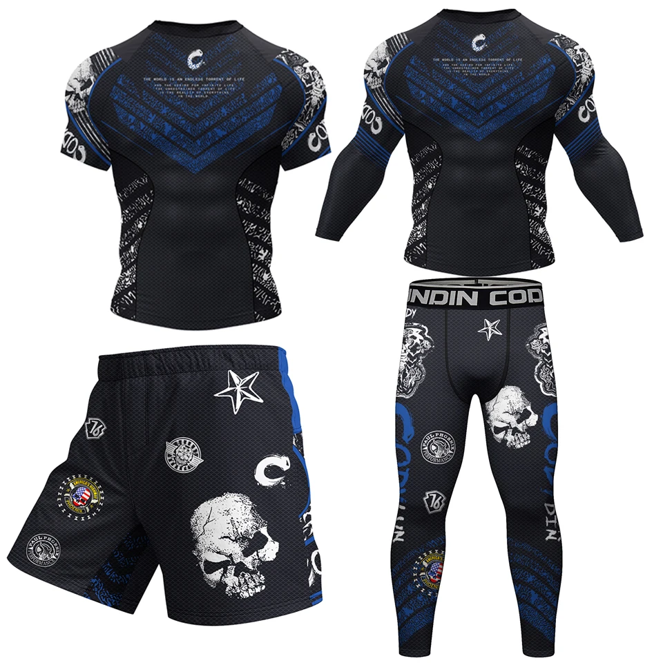Men's Sportswear Basketball Jersey Compression Running Training Tracksuit MMA BJJ Boxing Rashguard Workout Gym Fitness Clothing