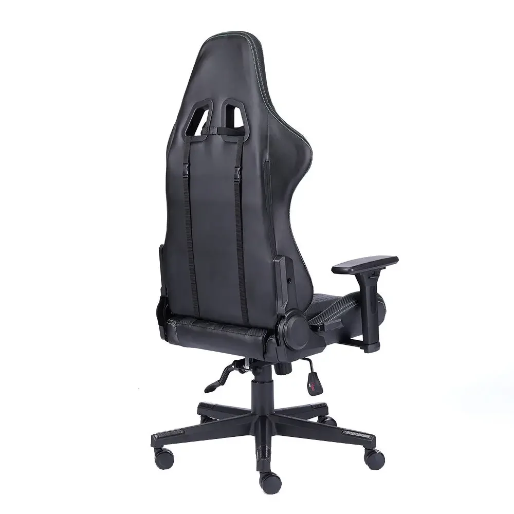 YYHCRazer Drehbarer Gaming-Stuhl mit Massagefunktion, faltbar, kühlend, PU-Leder, Eisen, Kunstleder, PVC, umwandelbar, mit Fußstütze