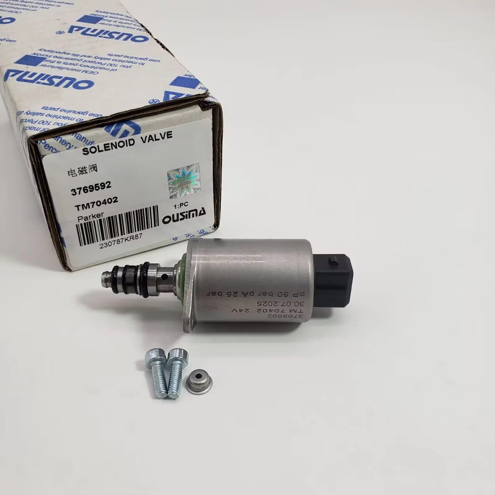 อะไหล่เครื่องจักรก่อสร้าง 3769592 TM70402 โซลินอยด์วาล์ว สำหรับ