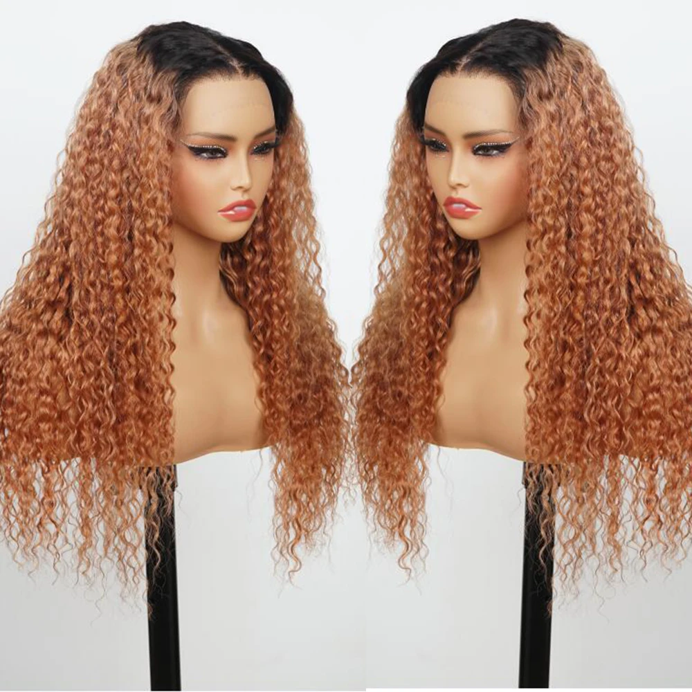 

Curly Wigs Colored Lace Front Wig Human Hair 13x4 13x6 Lace Frontal Wig Ombre Brownish Red Curly 4x4 Lace Closure Wigs For Women