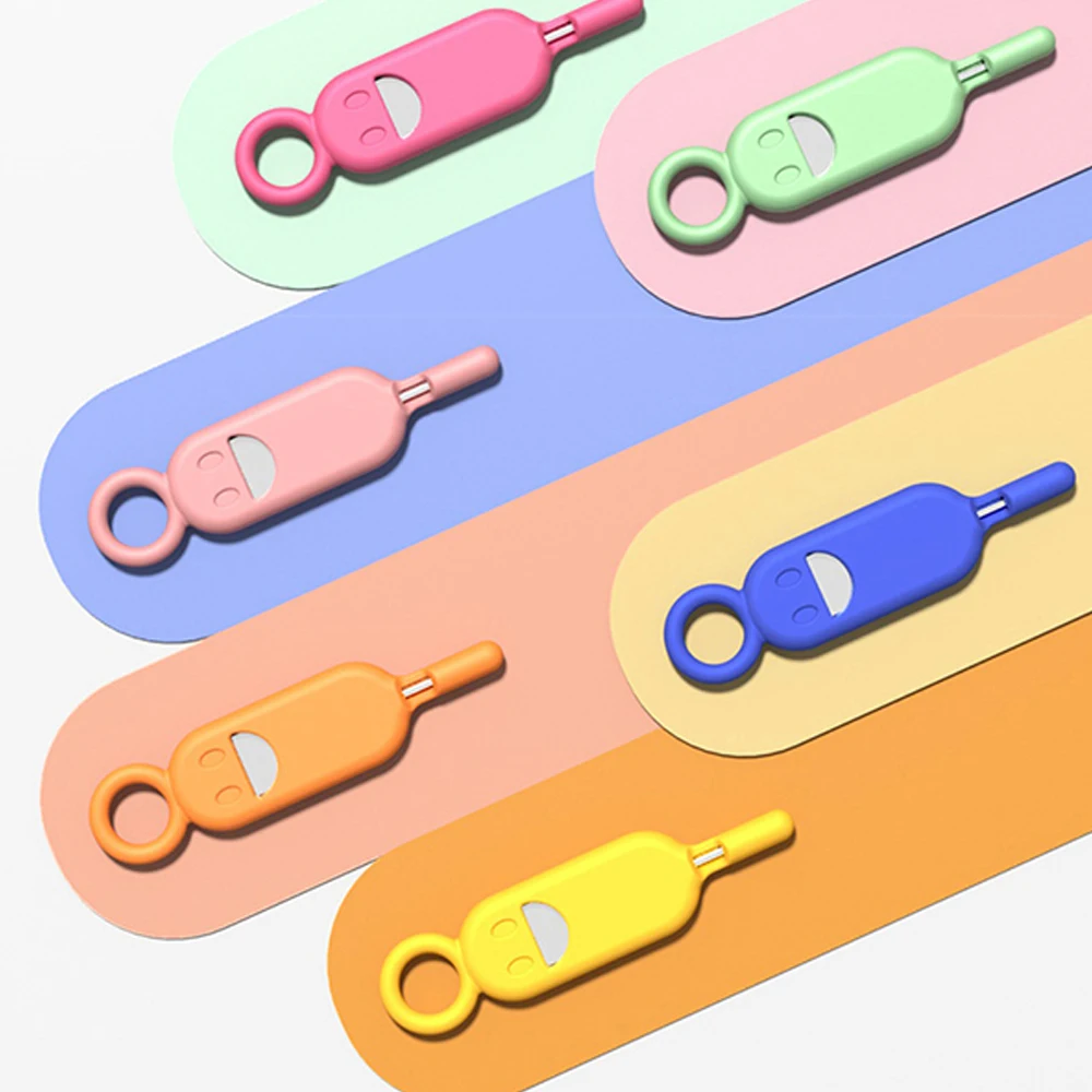 2 IN 1 SIM Card Removal Needle Pin with Protector Holder Anti-Lost Phone SIM Cards Storage Case Tray Ejector Needle Opener