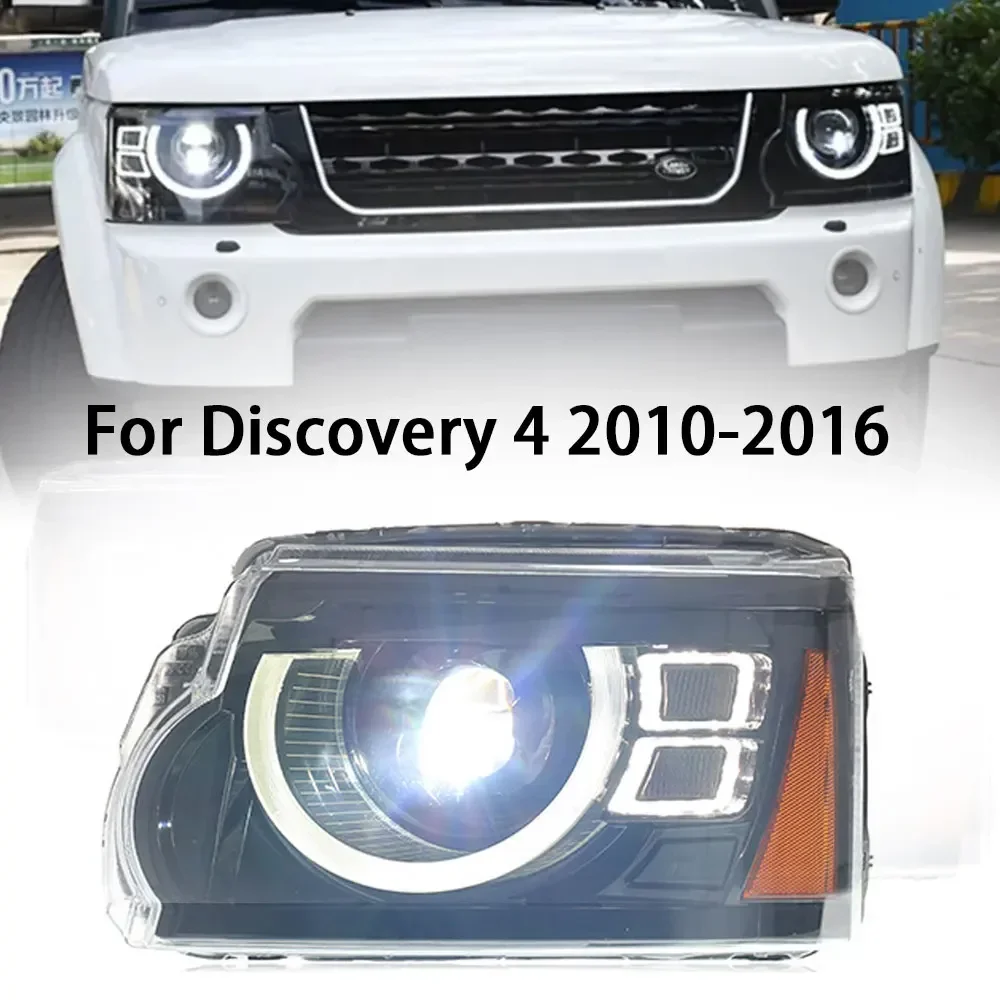 

Автомобильная Стайлинг фара для Land Rover Discovery 4 2010-2017, синий старт, светодиодный DRL, динамический указатель поворота, аксессуары для головных фонарей