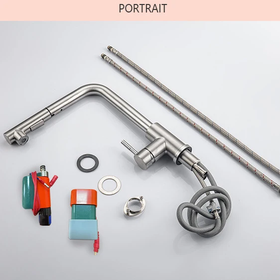 Feiyu Sentuh Keran Wastafel Dapur Tarik Ke Bawah Keran Mixer Wastafel Dapur Panas Dingin Keran Dapur Air Terjun Sentuh Baja Tahan Karat