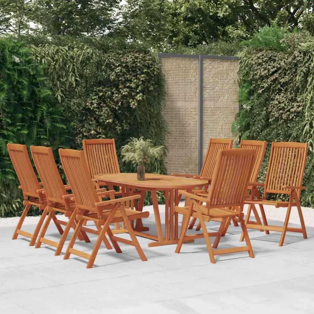 

8pc Folding Patio Chairs Solid Wood Eucalyptus Outdoor Deck Garden Beach Living Room Study Custom