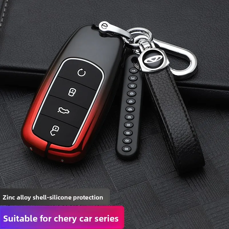 

Zinc Alloy Key Case for Chery Jaecoo J7 7 J8 Omoda 5 C5 Tiggo 8 Arrizo 6 8 Pro Keychain Shell Cover Fob Holder Car Accessories