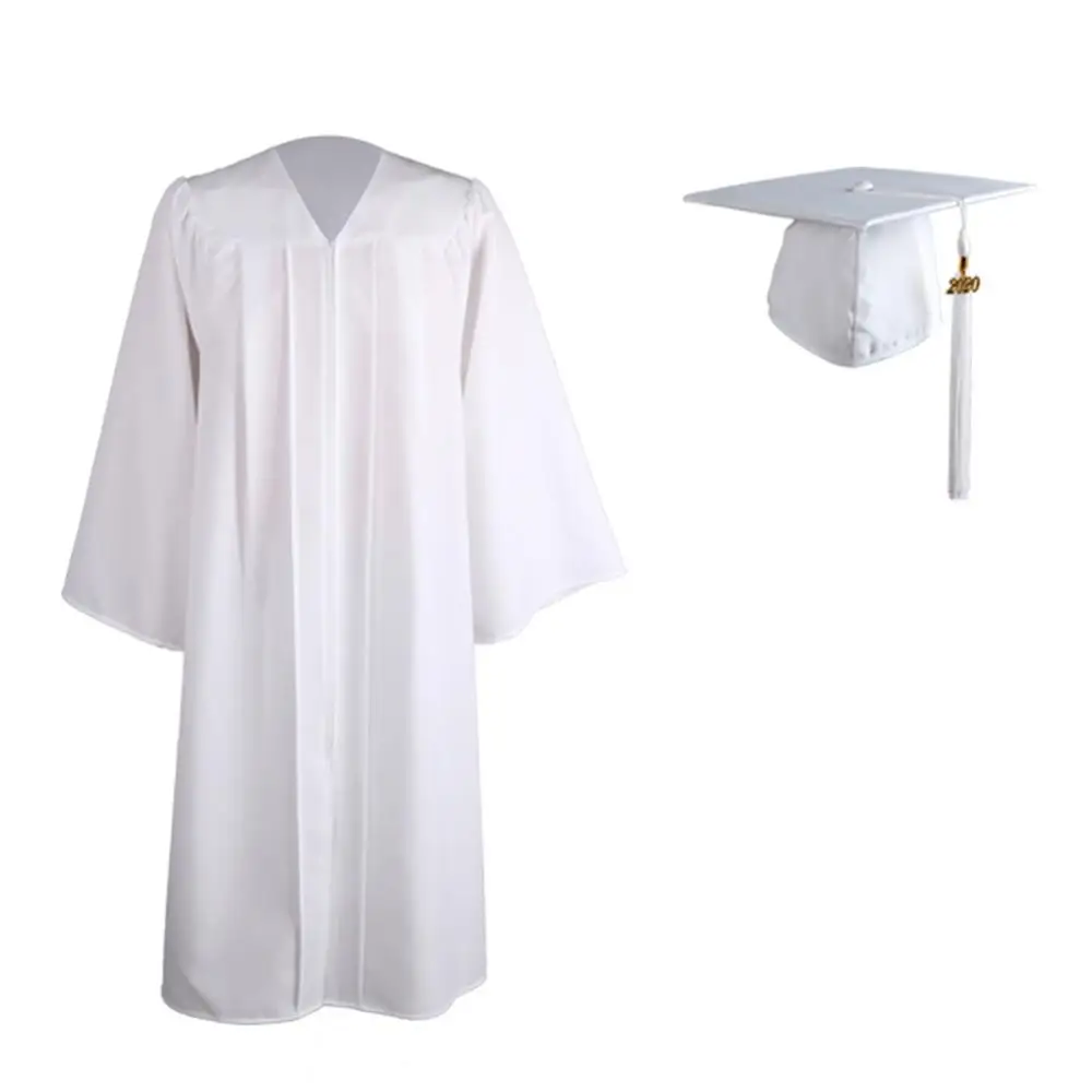 University Academic Graduation Gown Robe Mortarboard Cap 2023 Adult + Cap Set chiusura con Zip