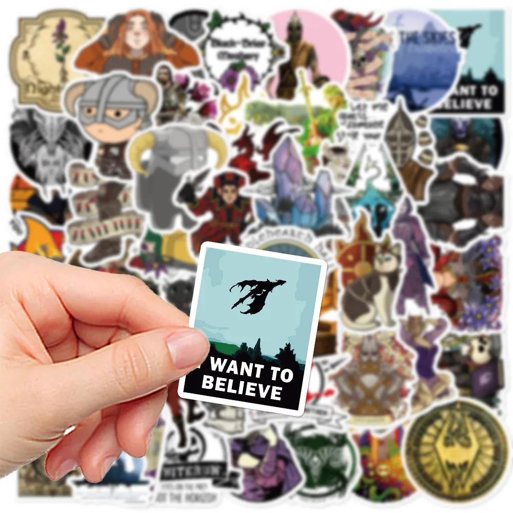 

10/30/50PCS Hot Games The Elder Scrolls Stickers Cartoon Cool DIY Pencil Box Motorcycle Helmet Bookshelf Bicycle Decal Toy Gift