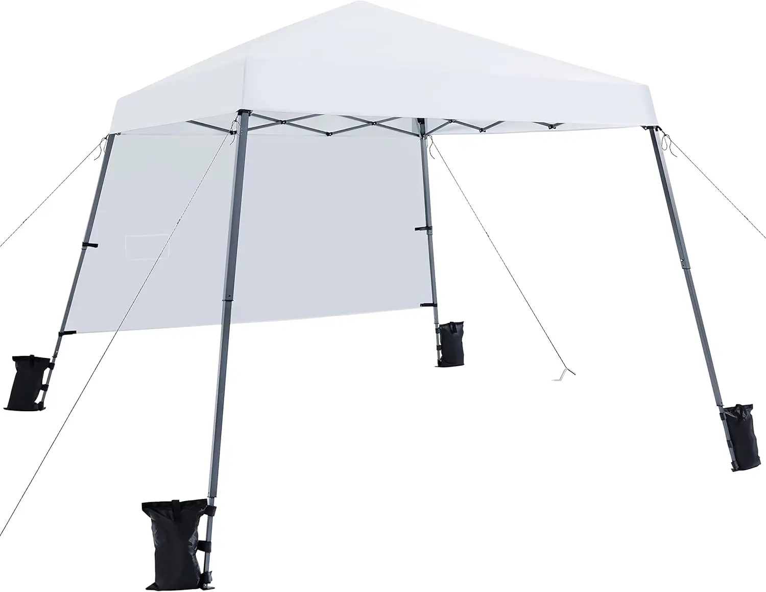 

Pop Up Canopy Tent with Backpack, 10x10 Base Portable Easy One Person Setup Folding Shelter Compact Lightweight Slant Leg Can