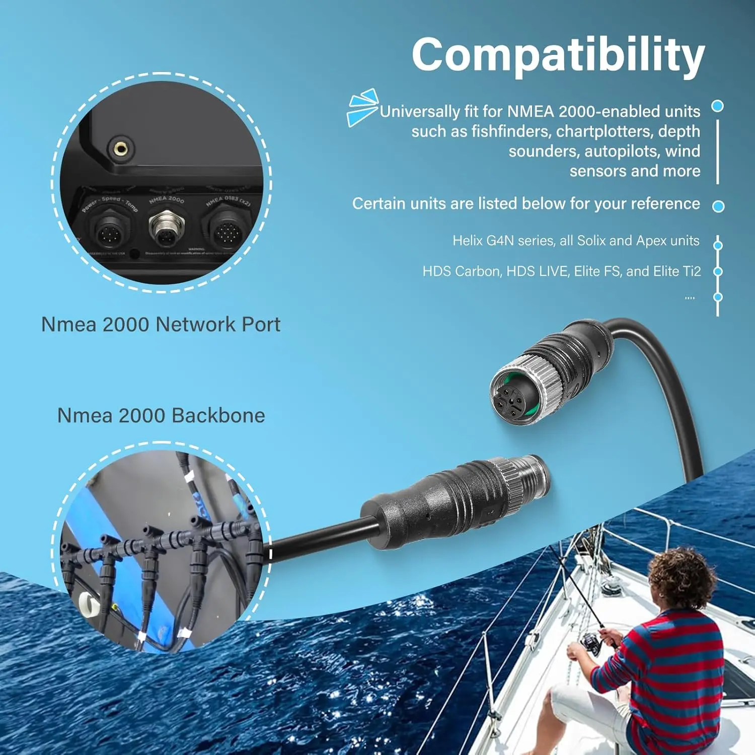 MX NMEA 2000 (N2K) 6m-Foot Drop Cable Backbone Cable Extension Cable for Lowrance Simrad B&G Navico & Garmin Networks view 5