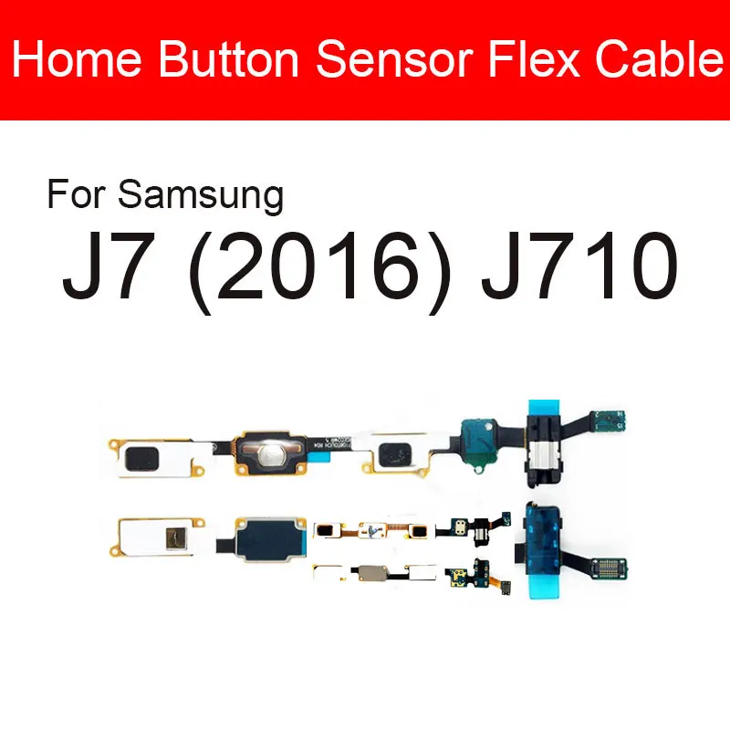 Tombol Home + Earphone Jack Kabel Fleksibel untuk Samsung Galaxy J3 J5 J7 Prime On7 2015 2016 2017 J327 J500 j510 J700 J727 G610 Bagian