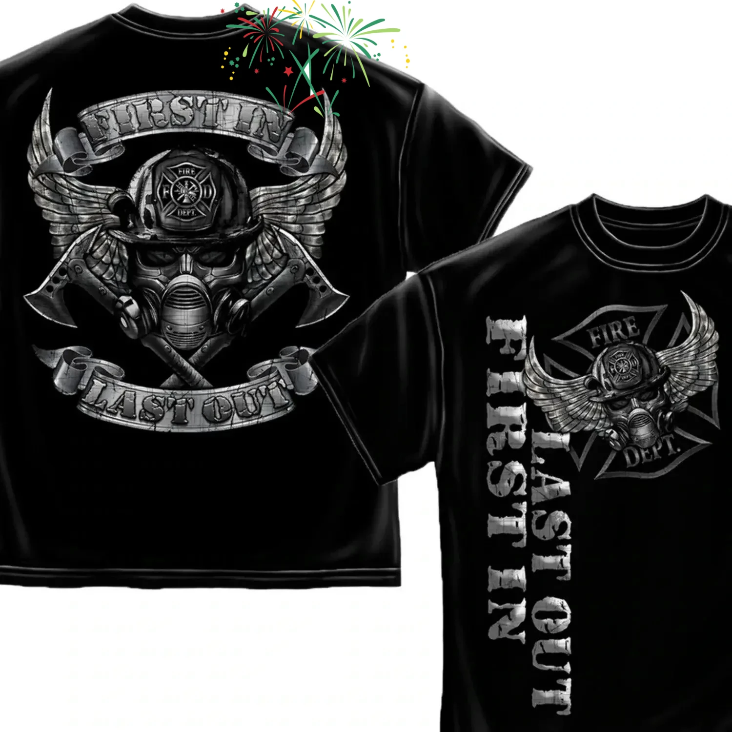 Fire Department Steel Wings Foil Badge Print Firefighter Gift T Shirt. New 100% Cotton Short Sleeve O-Neck Casual T-shirts