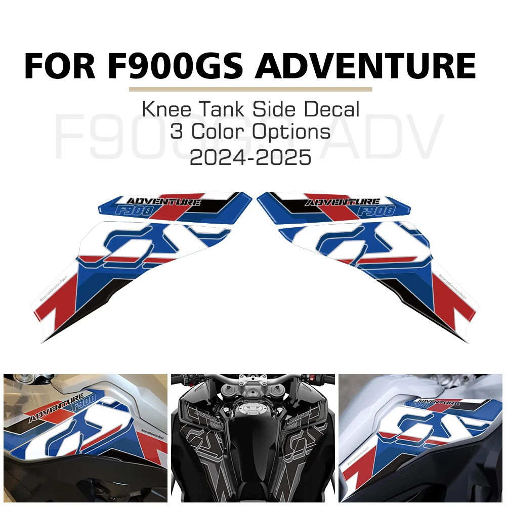 

Motorcycle Fuel Tank Side Stickers For BMW F900GS Adventure F 900 GS ADV 2024 2025 Waterproof Knee Pad 3D Gel Decal Protector