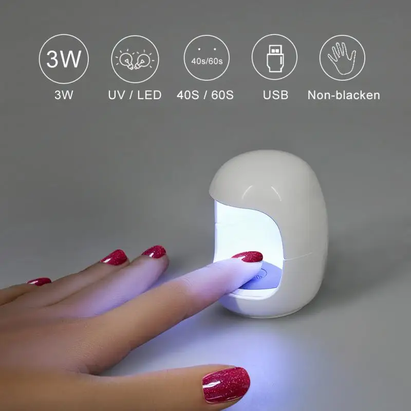 Lampe UV portable pour ongles en forme d'oeuf polisseur de vernis à ongles USB Line Home mini sèche - ongles LED Light séchage rapide 6 / 3W