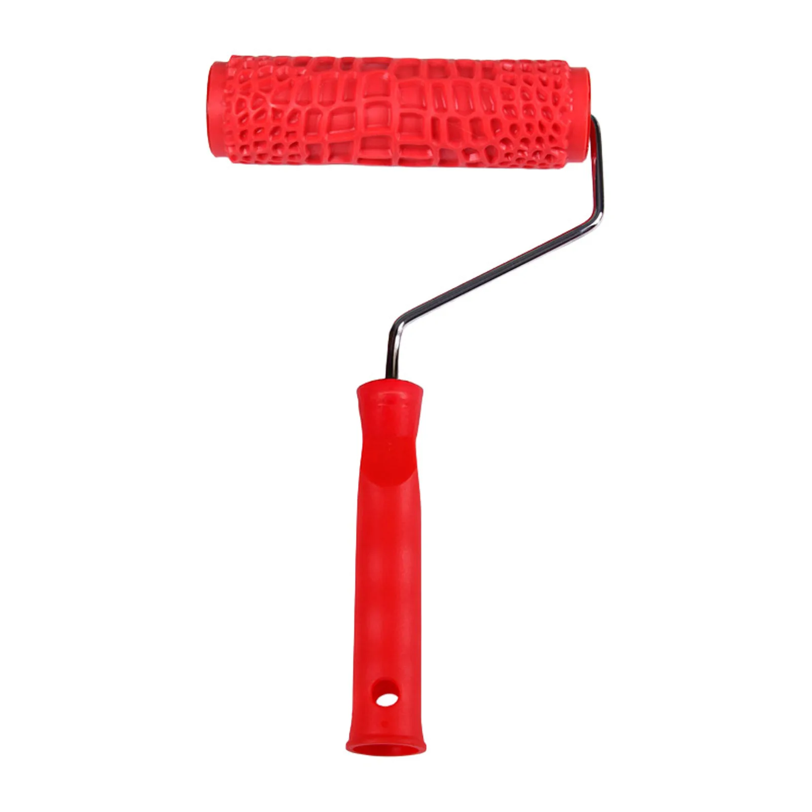 

Artistic Pattern Paint Roller Red Handle Wall Stamping Solid Color with Smooth Handle Textured Coating Roller Tool
