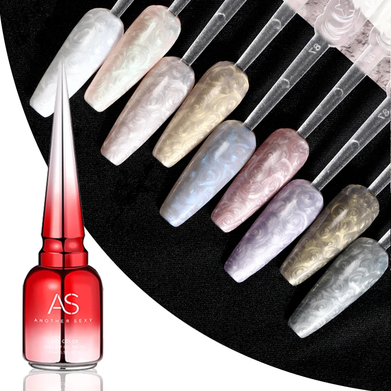 AS 9 colori Pearl Shell Thread Gel smalto per unghie Set Semi permanente Soak Off UV LED Gel smalti per unghie per Nail Art Design