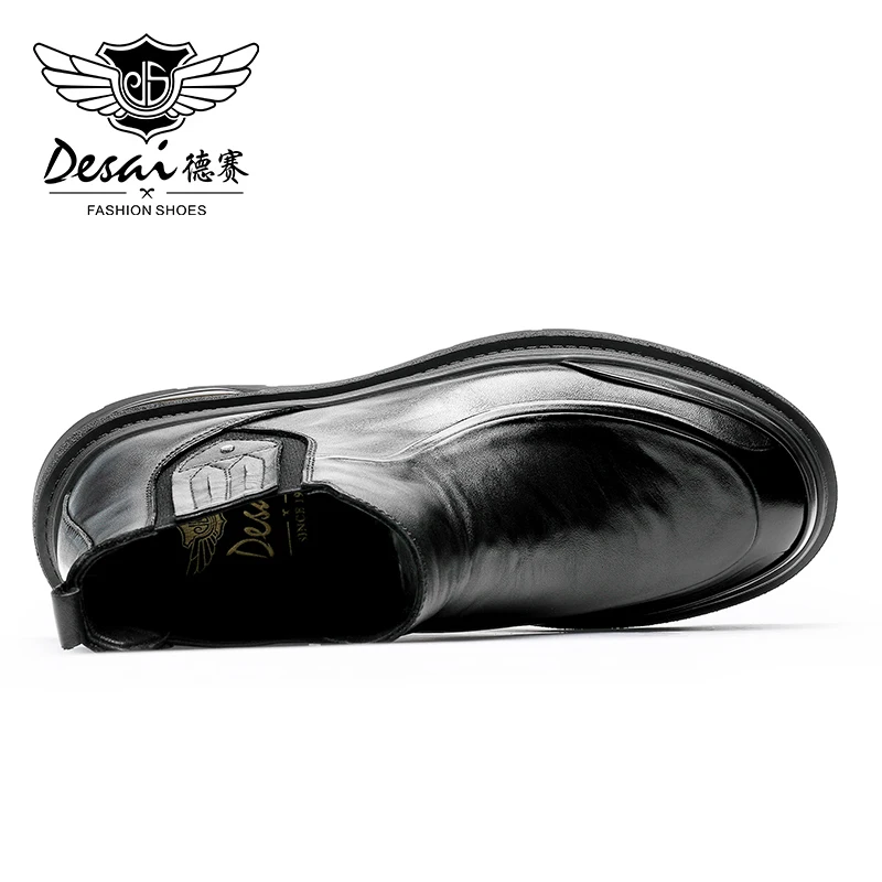 Desai New Black Chelsea Boots for Men Genuine Leather Anti Slip-On Business Men Ankle Boots 2023 Fashion Arrival