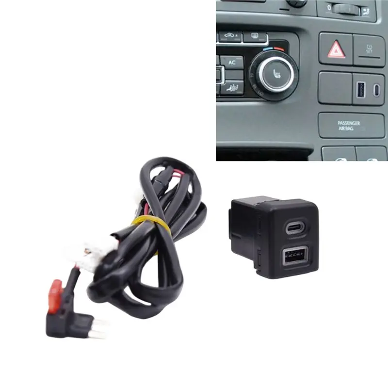 Car QC3.0 USB TYPE-C Fast Charging Socket Phone Charging Outlet Power Adapter For VW Multivan T5 - view 4