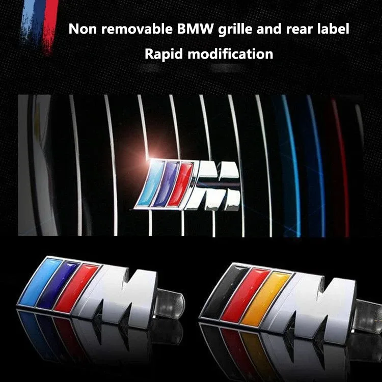Emblemat M 3D Metalowa Naklejka na Przednią Kratkę Samochodową Akcesoria do BMW E46 E90 E60 F30 G20 X1 X2 X3 X4 X5 X6 X7 i3 i4 i5 i7 M2 G30 F22 F20