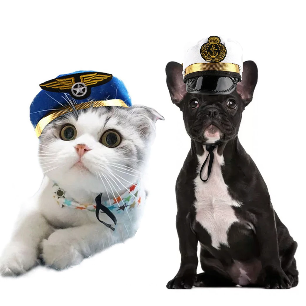 Pies Halloween Zabawny kapelusz Zdjęcie Kota Poza Rekwizyty Kreatywne zwierzę Marynarz Pilot Pirat Kapitan Kapelusz przedmioty dla psów