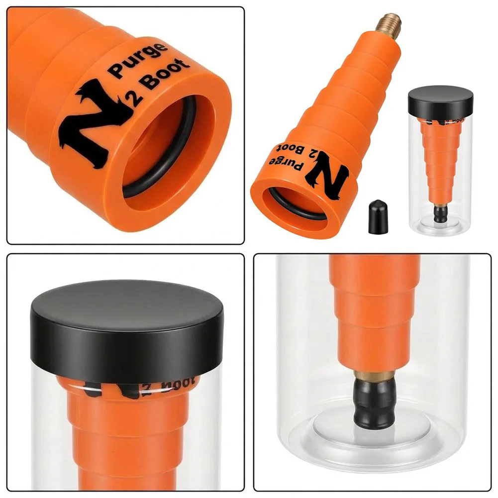Nitrogen Purge Boot For HVAC Brazing, Hands-Free Low-Pressure Seal For 3/8