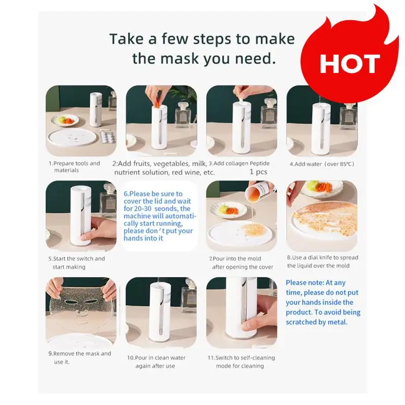 A01V-آلة قناع الفواكه والخضروات الذكية محلية الصنع قناع فاكهة الكولاجين الخضروات الطبيعية أداة تجميل سبا للوجه