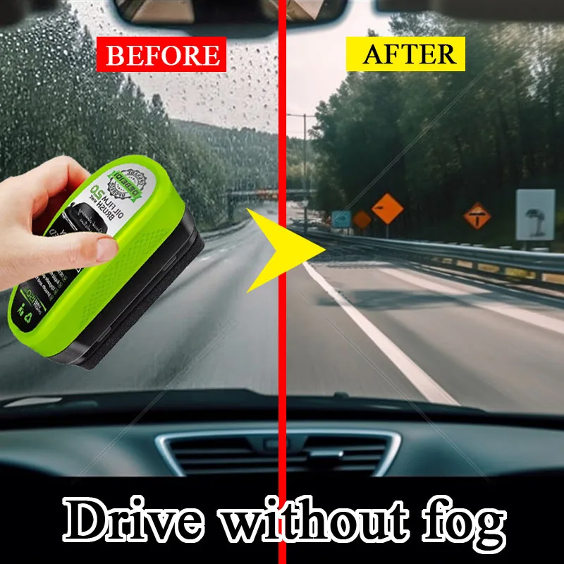 

Car windshield and inner windshield oil film cleaner, car glass sponge cleaning brush 150ML.