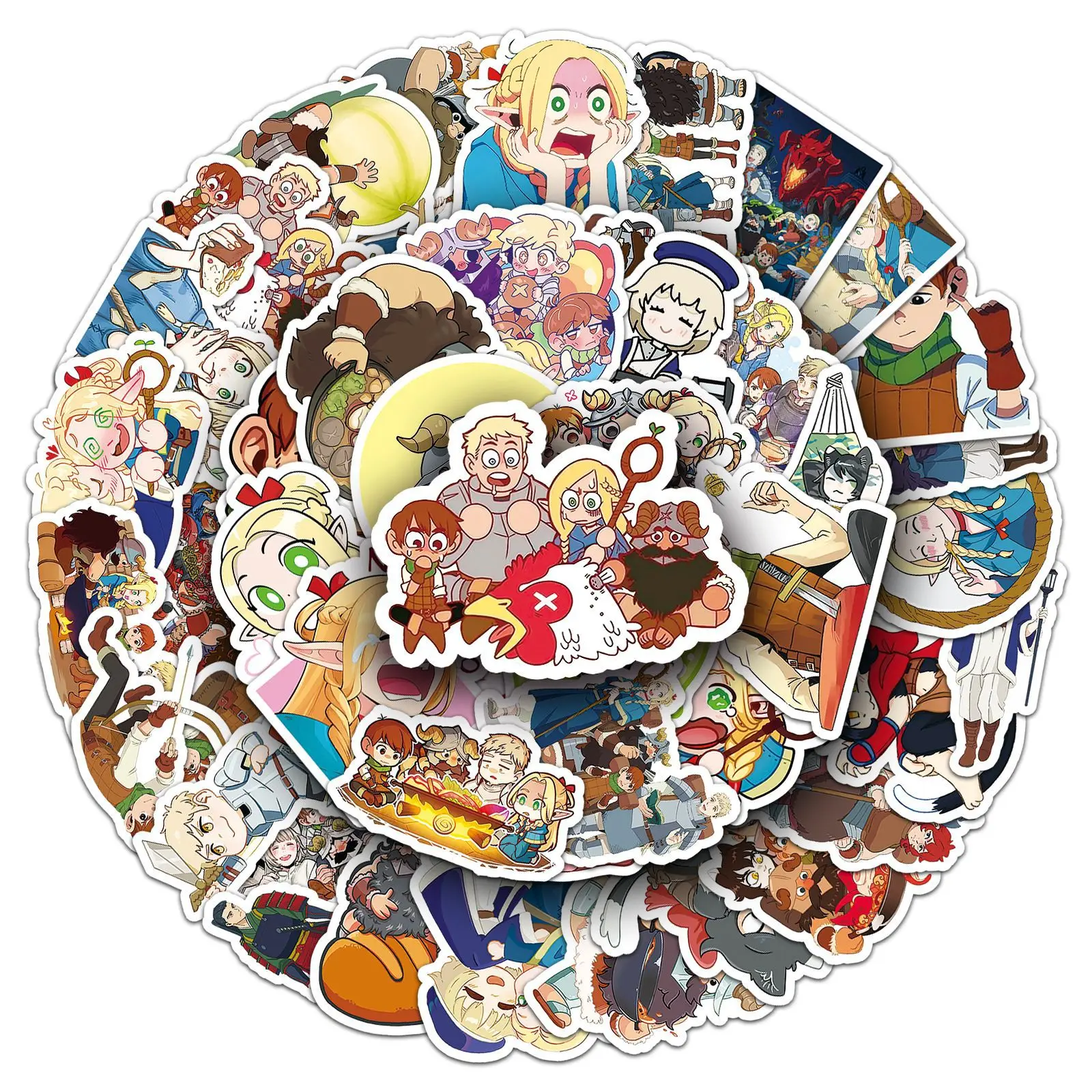 10/50PCS Delicious in Dungeon Anime Stickers for Kid Waterproof Graffiti Skateboard Laptop Phone Guitar Case Cartoon Sticker Toy