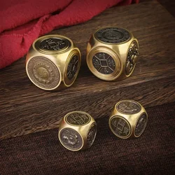 Cubo de cobre para aliviar el estrés para adultos, Spinner antiestrés EDC de seis caras, cuatro bestias, juguetes Fidget para regalos