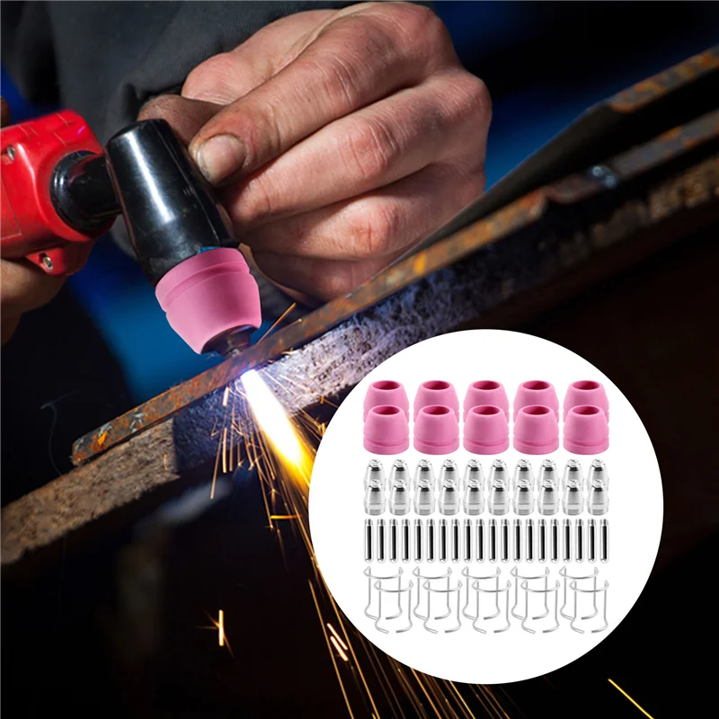 ABMO WELD SG-55 AG-60 WSD-60 เครื่องตัดพลาสม่าไฟฉายชุดเคล็ดลับ 40/50 / 60 Amp (60 ชิ้น)