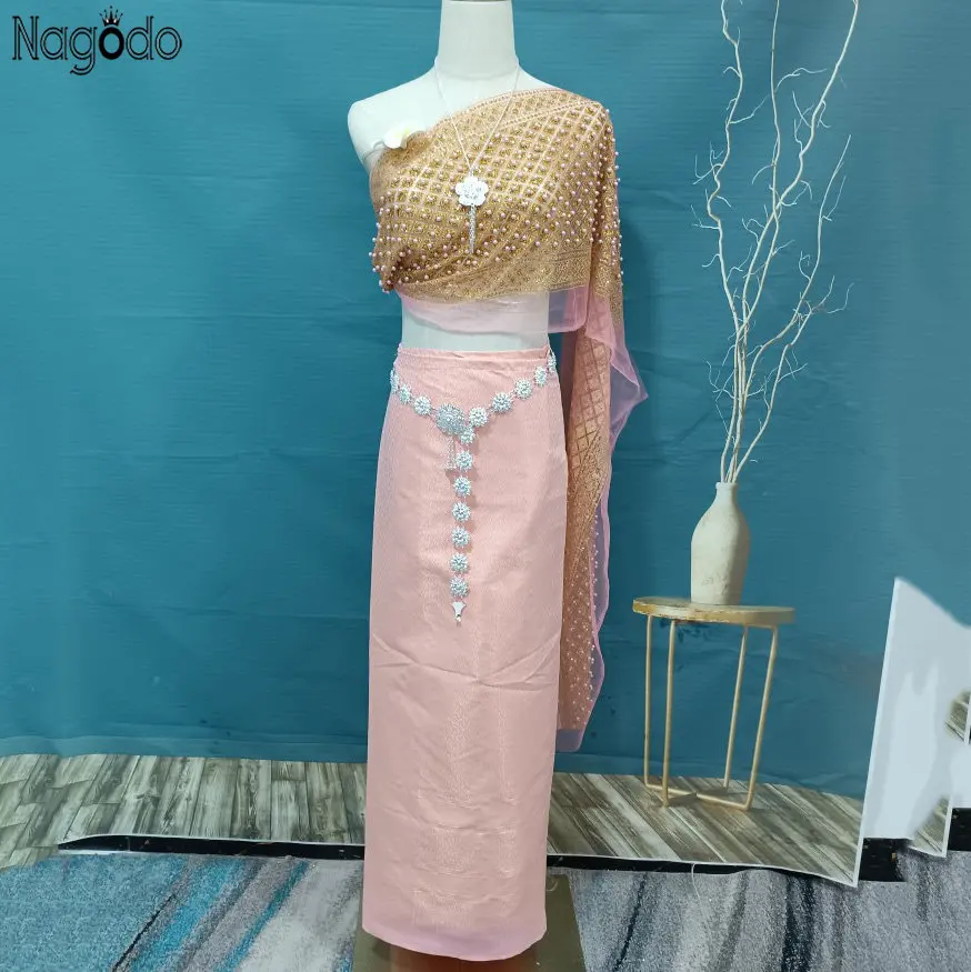 2023 Summer New In Women Tribal Shawl Dai Clothes Yunnan Tourist Traditional Thai Dress Ao Dai Vietnam Five Pieces Set Dress