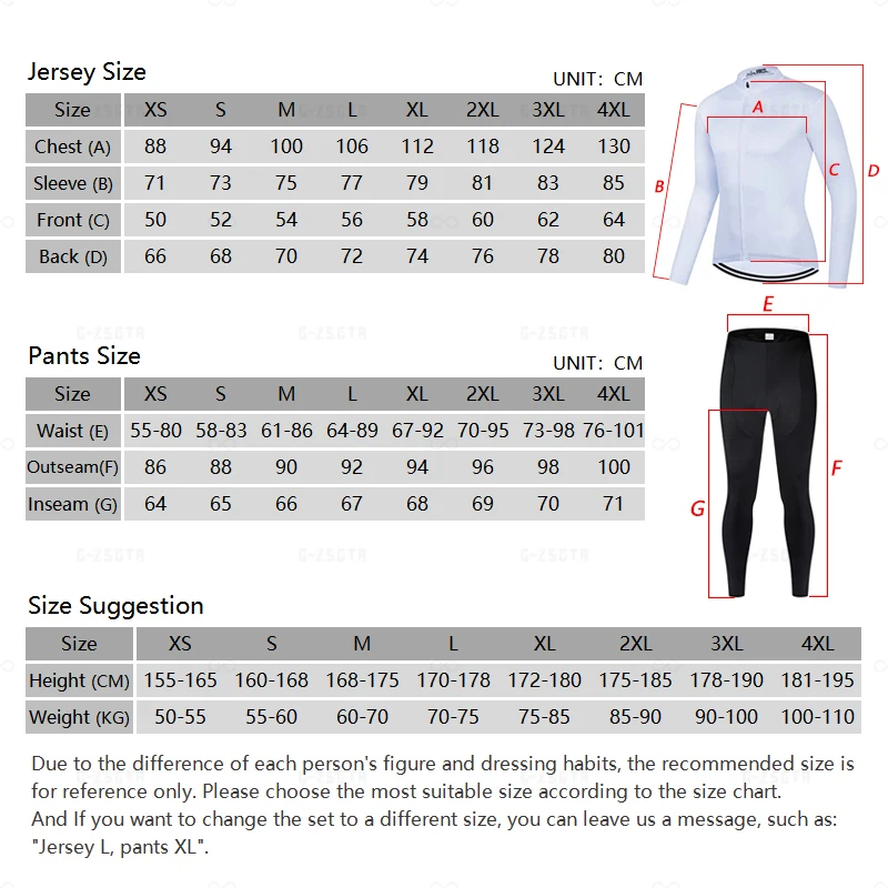 Men Cycling Jerseys White Long Sleeves Autumn Cycling Clothing MTB Pro Team Bike Shirts Bicycle Clothes Mallot Ciclismo Hombre