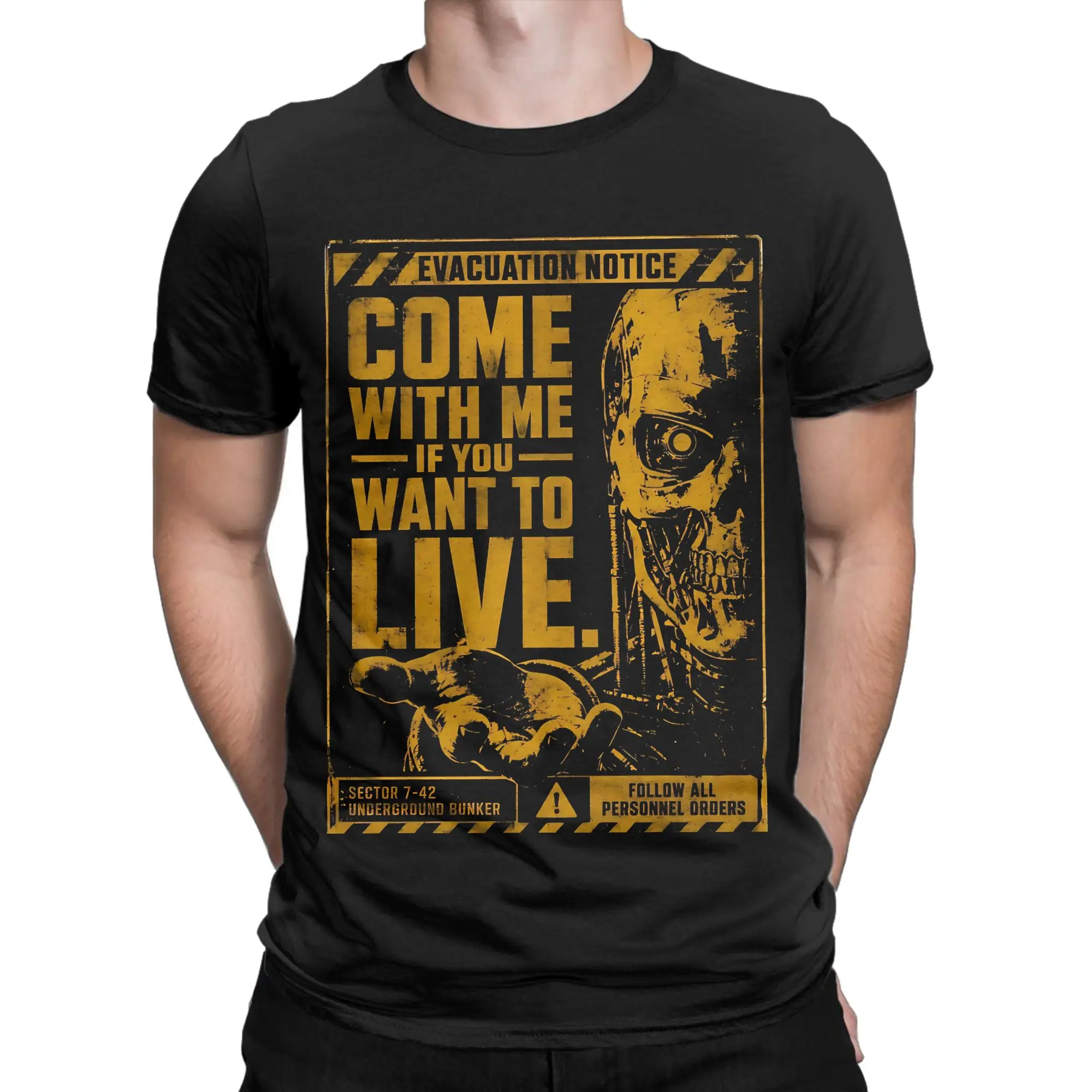 Post Judgment Evac Notice Novelty 100% Cotton T-Shirt The tTerminator Tees Tops For Men