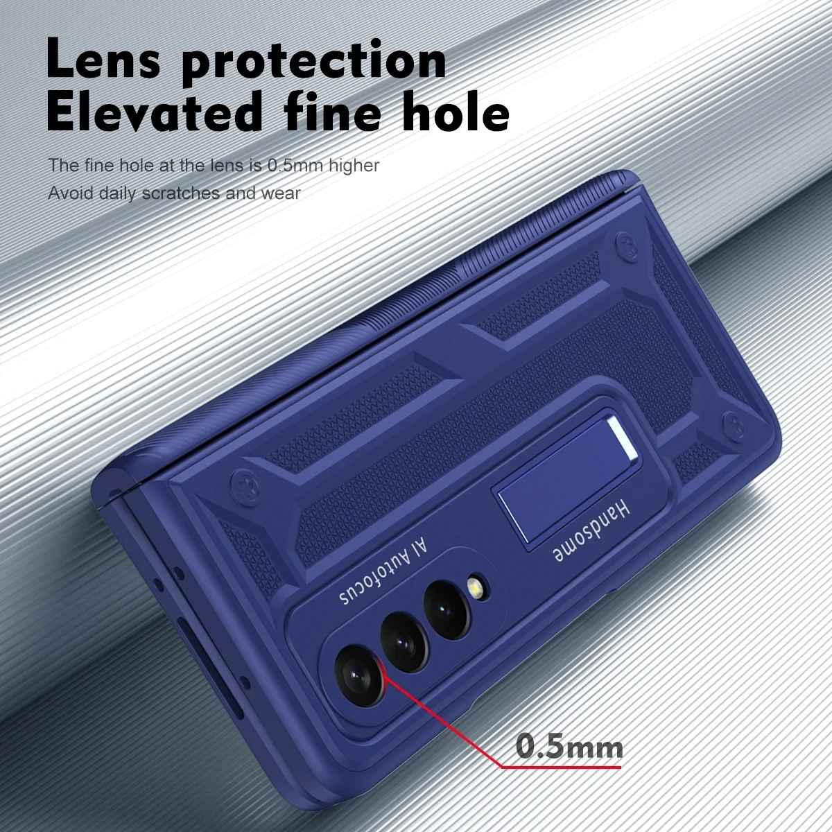 Solid color hinged folding case for Samsung fold5 4 phone case Samsung W21 fold3 2 Iron Armor all-inclusive shell