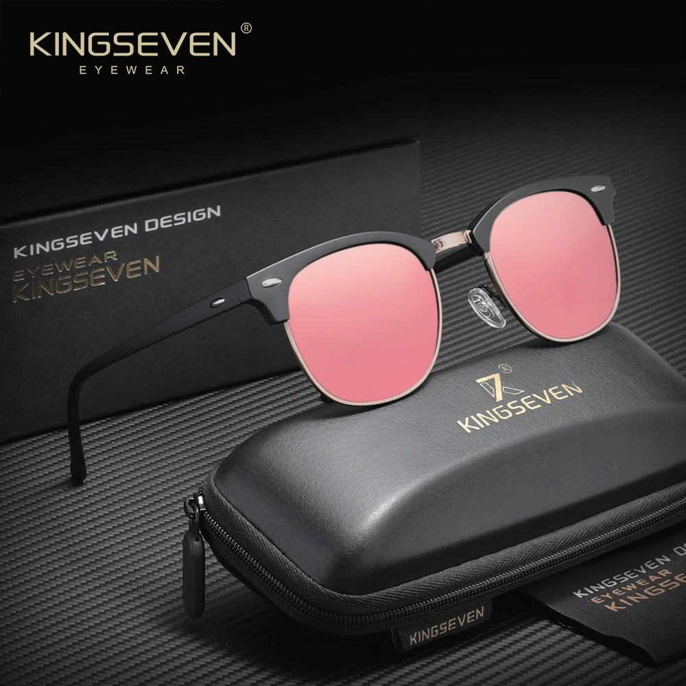 KINGSEVEN Luxe Causale Groot Frame Zonnebril Vrouwen Zonnebrandcrème Mode Gepolariseerde UV400 Bril Outdoor Rijden Legering Brillen