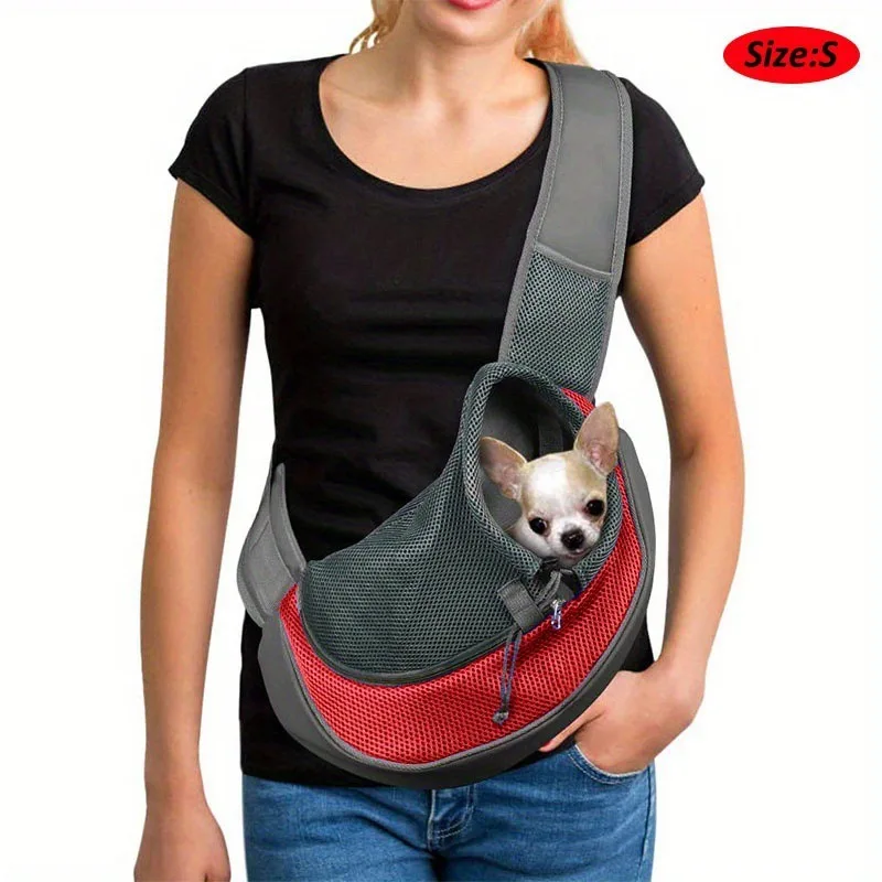 

Dog and Cat pet crossbody bag Breathable portable chest backpack for Travel Cat and dog Going Out bag