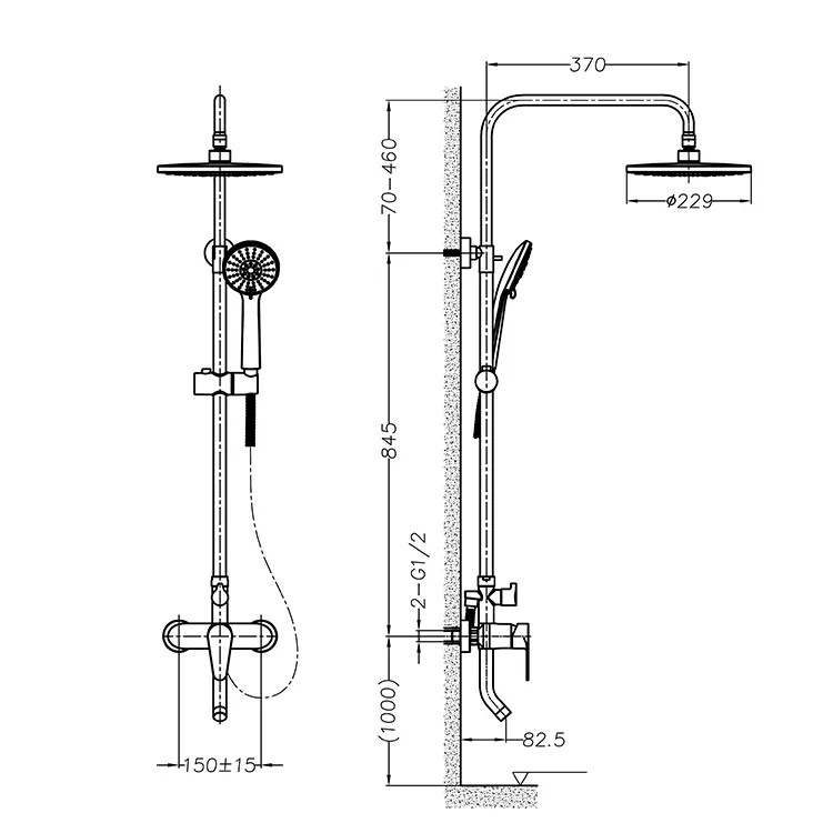 Single-Handle Bathtub Faucet with Waterfall Spout Shower Mixer and Head Pause Spray Pattern