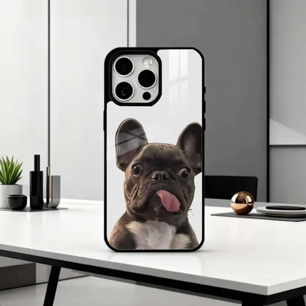 حافظة هاتف لطيفة على شكل بولدوج فرنسي لهاتف آيفون 17,16,15,14,13,12,11 Plus,Pro Max Magnetic للشحن اللاسلكي Magsafe #6