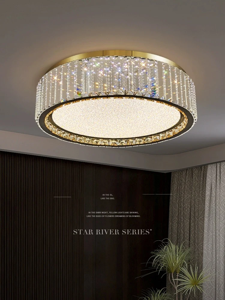 modern simple crystal ceiling light villa de luxo quarto principal study light sala de estar sala de jantar simples 2024 01