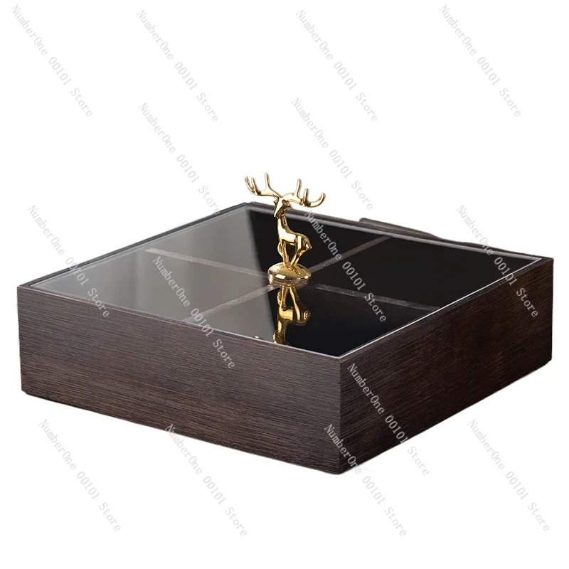 軽贅沢な新中華風グリッド型ドライフルーツボックス--高級家庭用スナック収納トレイ