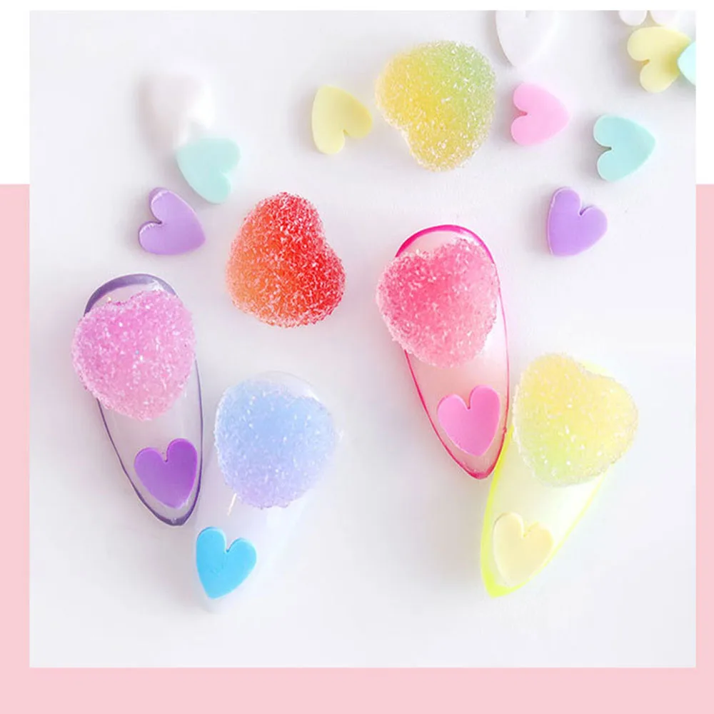 สาว DIY 3D Heart Star เคล็ดลับเล็บ Gradient สีสัน Soft Fudge Designs Sweet Candy อุปกรณ์แต่งเล็บตกแต่งเล็บ