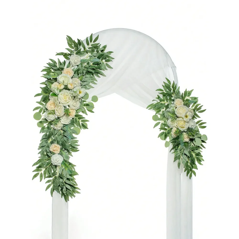 

Искусственные цветы Arch Flowers для декора, 2 шт. Цветочные гирлянды-дорожки для стола, для красивой свадебной церемонии в стиле Dream Wedding.