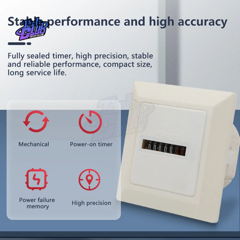 AC220-240V HM-1 0-99999.9 Hour Timer function Electronic Hermetic Counter Digital Meter Gauge 0.3W 50Hz for Electrician Tool