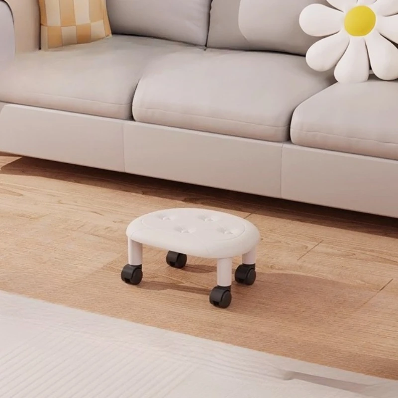 Pulley low stool universal wheel cute household plastic bench minimalist children's leisure Kitchen