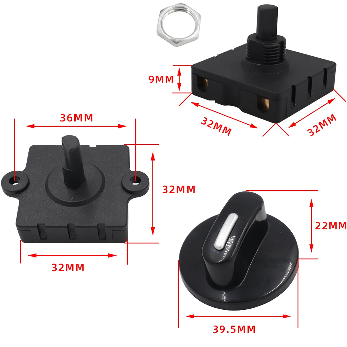 4 Gear 3 Speed Rotary Selector Switch 13A 125V 10A 250V Band Circuit Controller Fan Heater Velocity Regulator Practical