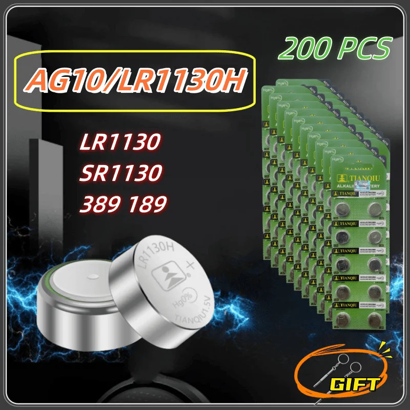 

Аккумуляторы FButton TQ AG10 LR1130 LR54 SR54 200 LR54, 389 шт.