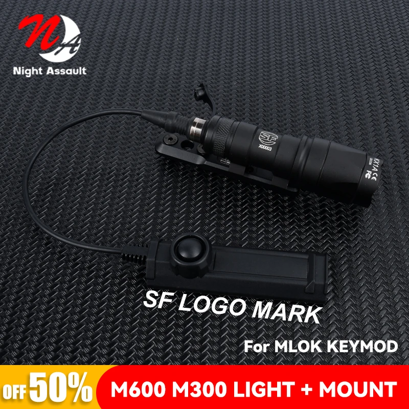 Hunting M600 M600U Airsoft Powerful Surefir Flashlight Inline Light Mount Swith Slot Base For MLOK KEYMOD M300A Airsoft