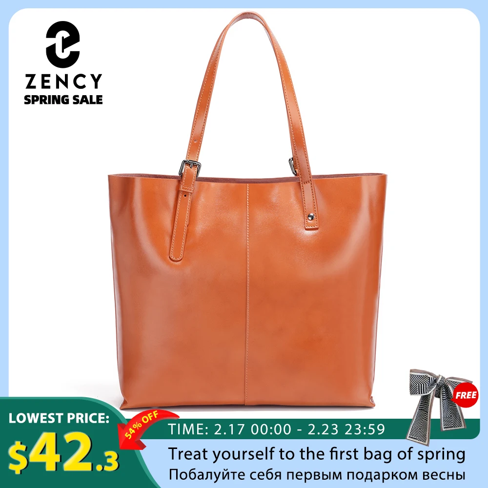 

Zency Fashion Brown 100% Genuine Leather Women Handbag Large Capacity Black Shoulder Bag Tote Purses Shopper Bag 2025 Coffee Bag