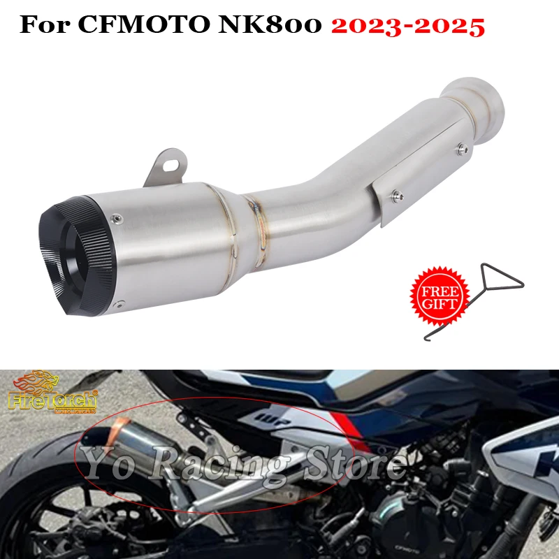 

Slip On For CFMOTO 800 NK NK800 800NK 2023 2024 2025 Motorcycle Exhaust System Middle LInk Pipe Connecting Muffler End Tube
